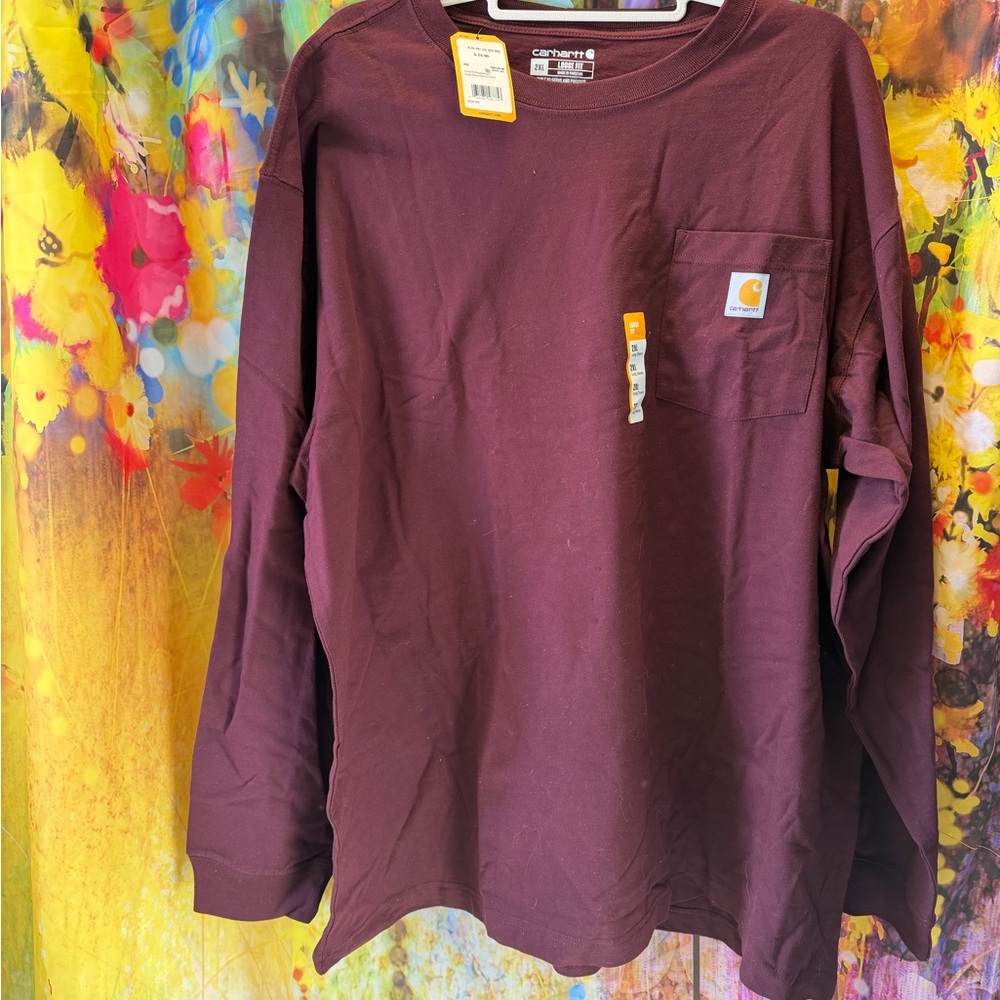 Carhartt Burgundy Long Sleeve Tee